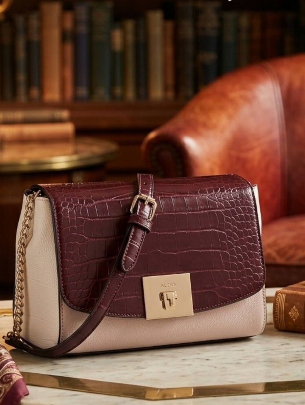 😺ALDO Thilamas Crossbody Bag in Burgundy